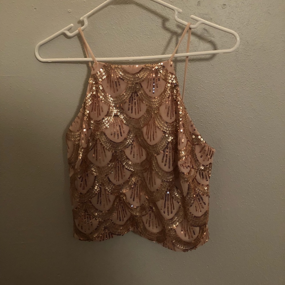 Gold sparkly crop top